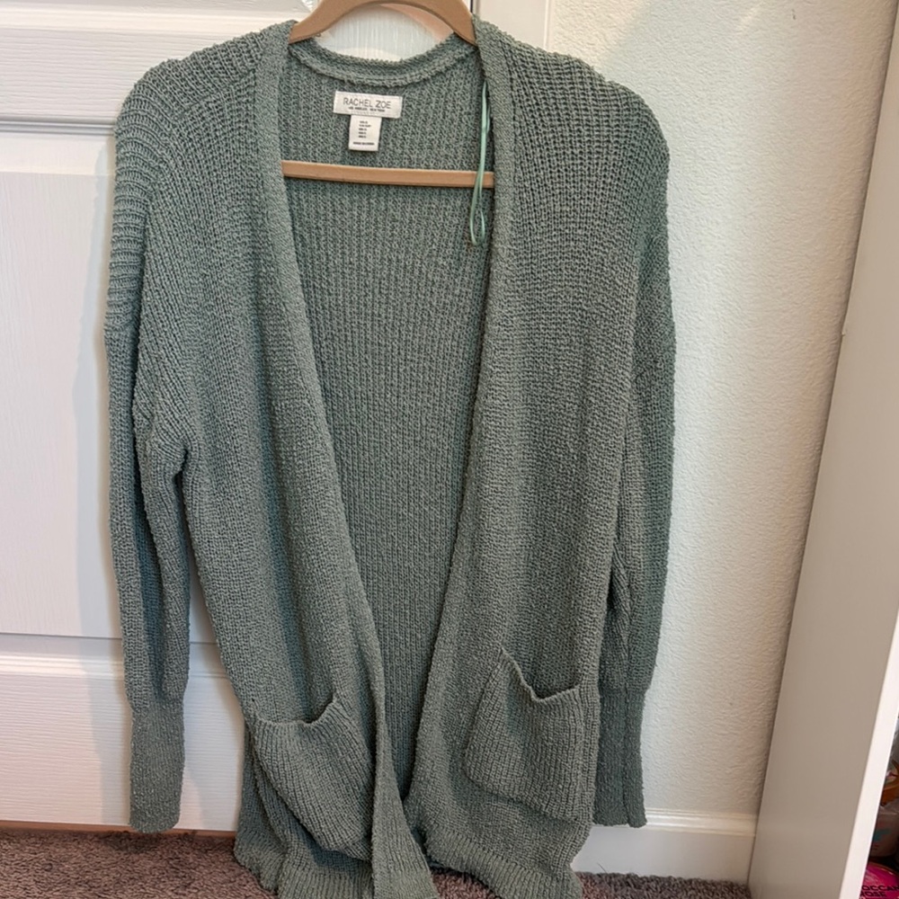 Women's Green Cardigan Sweater